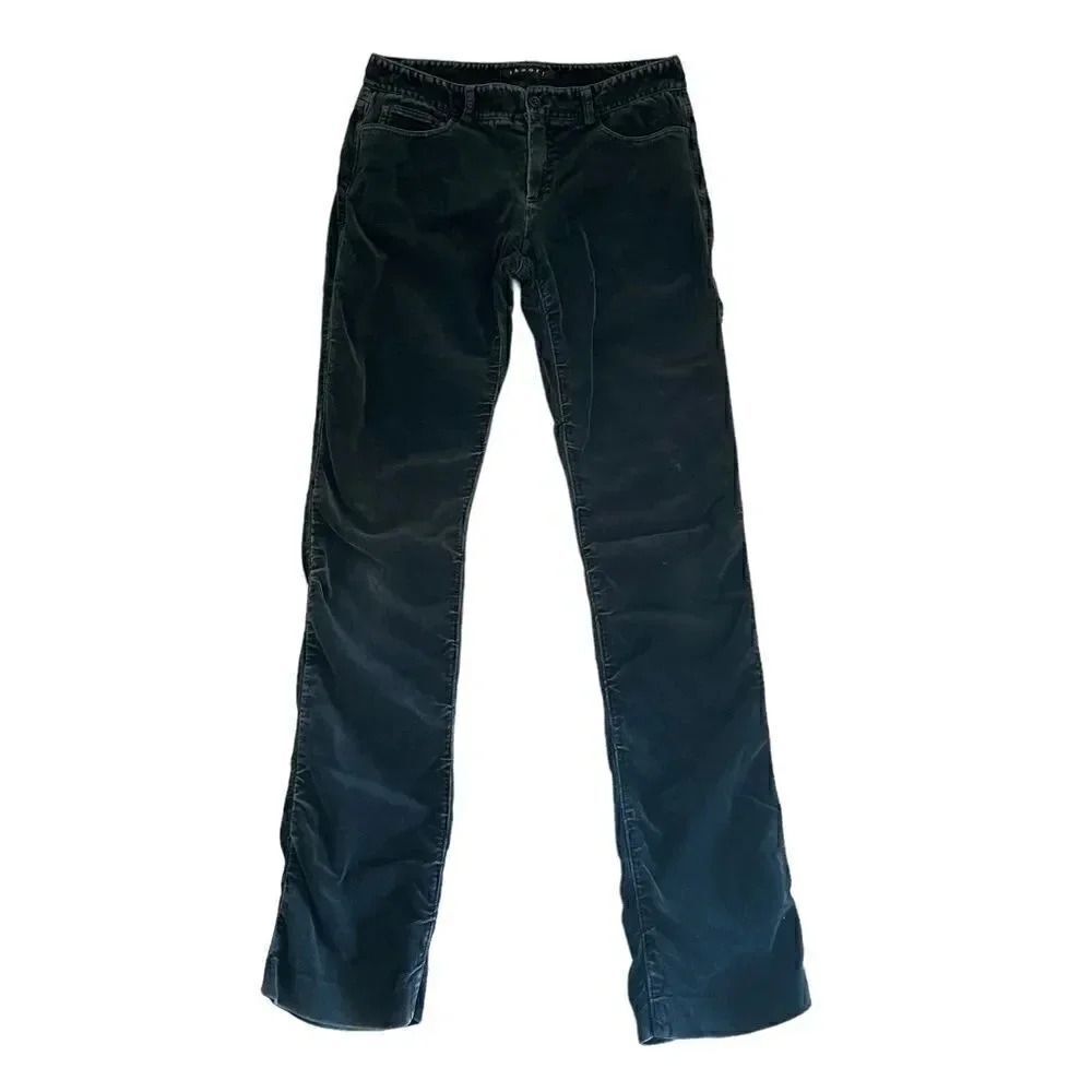Theory Cotton Blend Green Velvet Skinny Womens Pants SZ 2